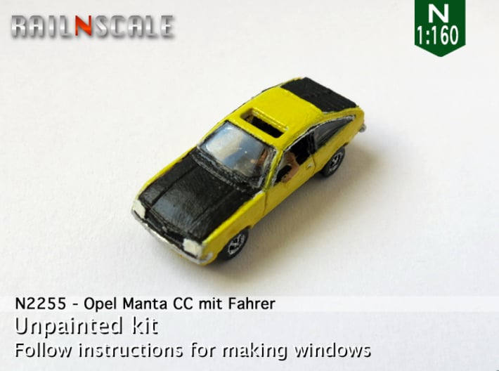 Opel Manta CC mit Fahrer (N 1:160) 3d printed 
