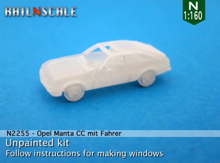 Opel Manta CC mit Fahrer (N 1:160) 3d printed 