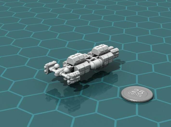 Cargo Tug: Loaded 3d printed Render of the model, with a virtual quarter for scale.