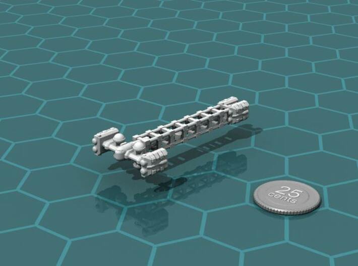 Cargo Tug: Unloaded 3d printed Render of the model, with a virtual quarter for scale.