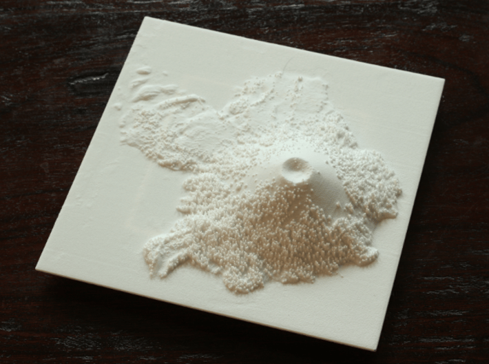 6'' Wizard Island, Oregon, USA 3d printed Overhead view of the model, North is up