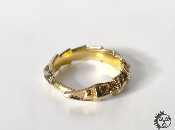 Carapace Ring 3d printed Carapace Ring - Polished Brass Front