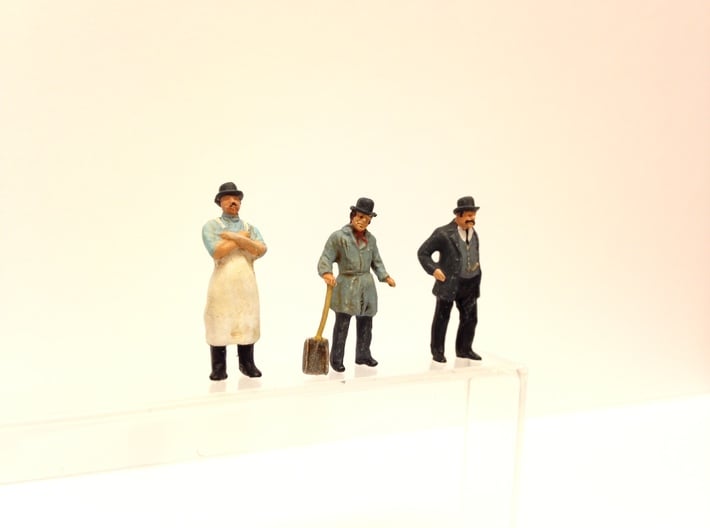 Bowler and Top hats large assortment HO scale 1:87 3d printed 
