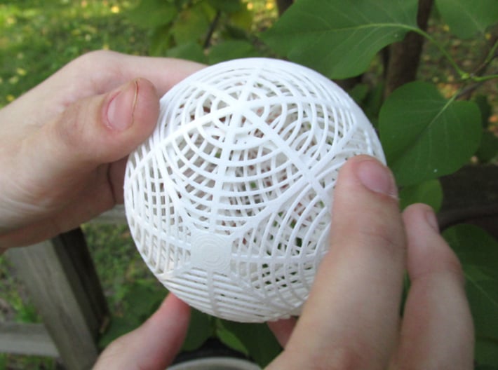 Moiré Sphere 3d printed In White Strong & Flexible