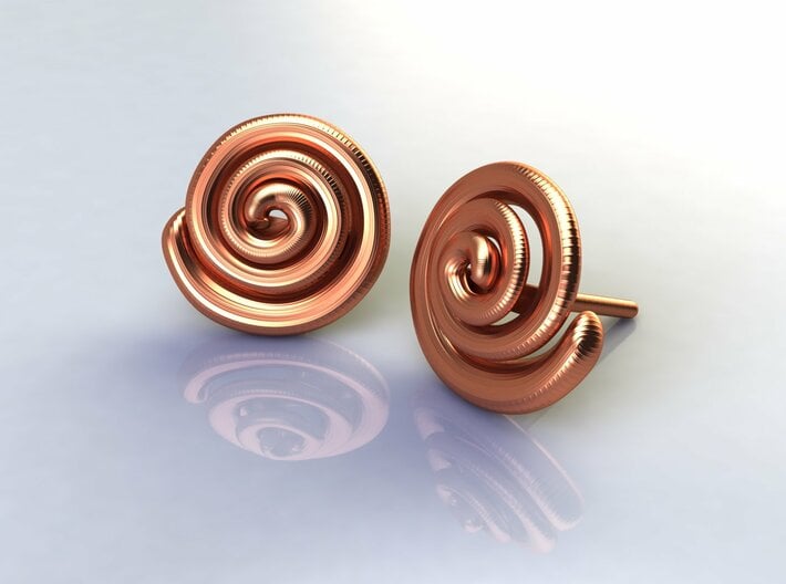 Spiral Earrings  3d printed 