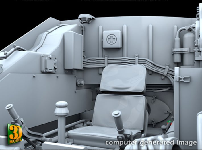 ZSU-23-4 shilka driver compartment (MENG) 3d printed ZSU-23-4M driver compartment - seat & back wall