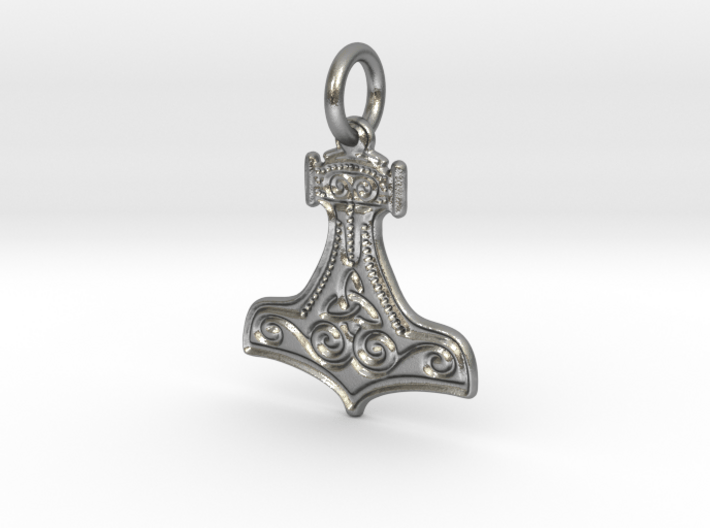Thor's Hammer Pendant (precious and semi-precious 3d printed