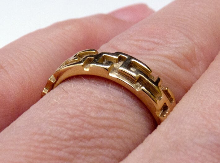 A maze ring (from $12.50) 3d printed Gold Plated Brass