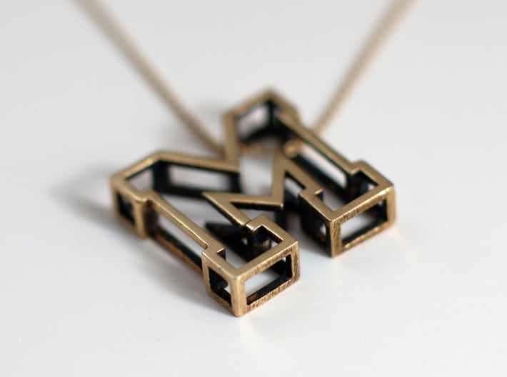 Small Letter M Pendant 3d printed