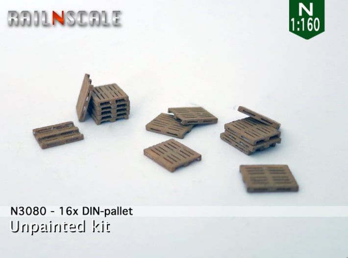 16x DIN-pallet (N 1:160) 3d printed