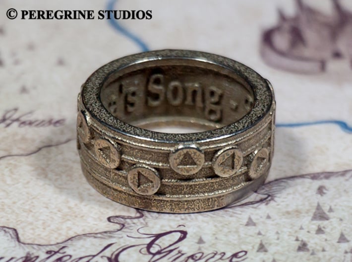 Ring - Epona's Song 3d printed Stainless Steel