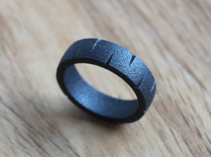Fenrir - Size 10 3d printed Fenrir ring - Matte black steel