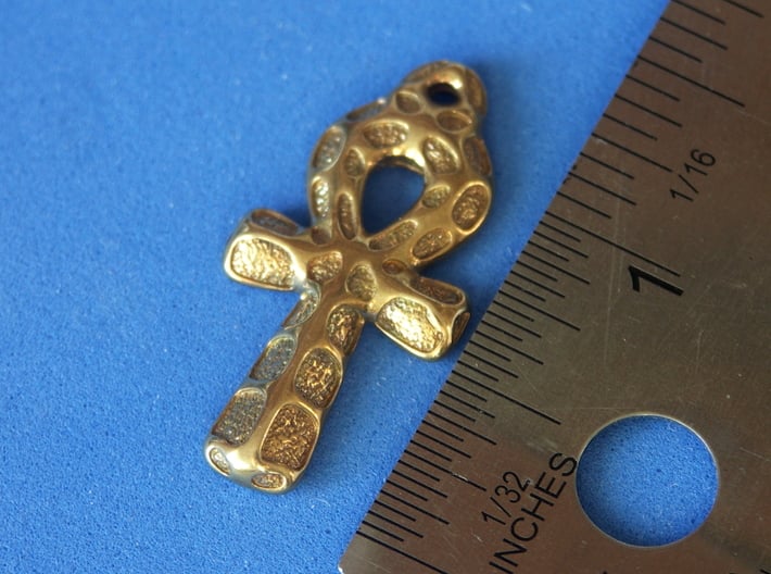 Ankh Pendant - Textured 3d printed to show scale