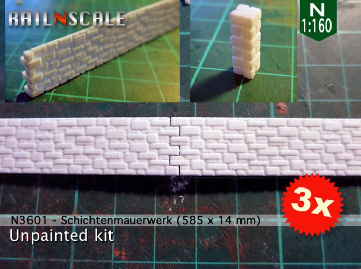 SET Flexibles Schichtenmauerwerk (N 1:160) 3d printed 