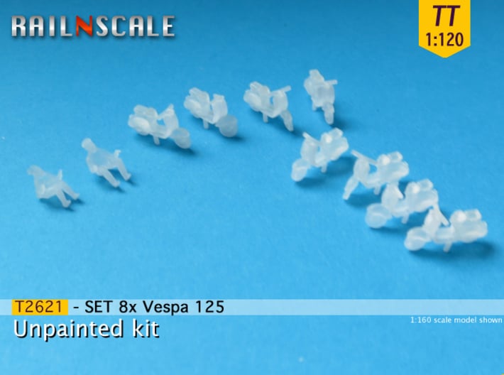 SET 8x Vespa 125 (TT 1:120) 3d printed 