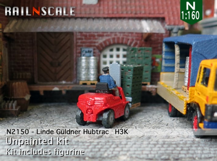 Linde Güldner Hubtrac H3K mit Fahrer (N 1:160) 3d printed 