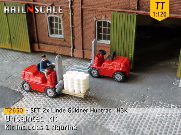 SET 2x Linde Güldner Hubtrac H3K (TT 1:120) 3d printed 