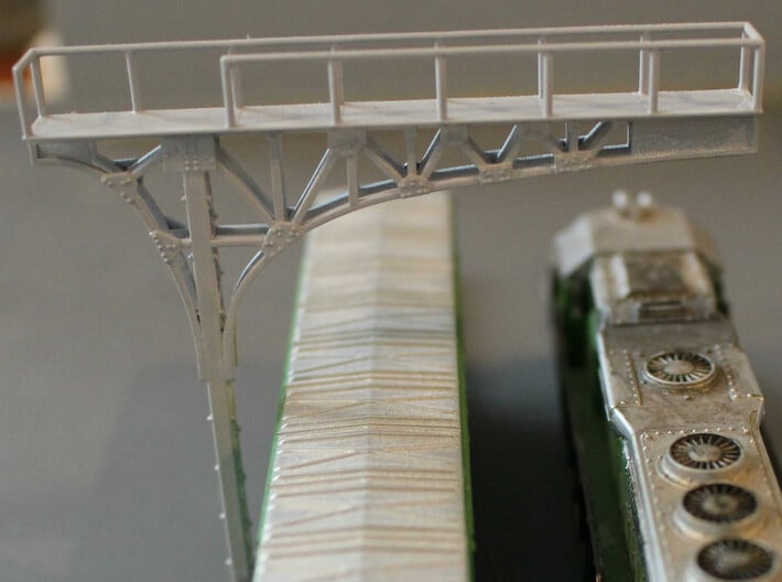 N Scale 2x ATSF Style Cantilever 3d printed Detail shot of the rivets and plates