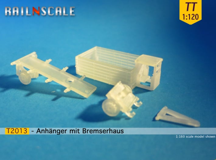 Anhänger mit Bremserhaus (TT 1:120) 3d printed 