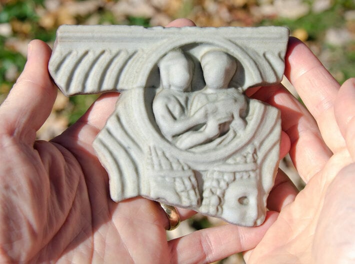 Memorial Fragment with Two Figures (5&quot;) 3d printed printed object.