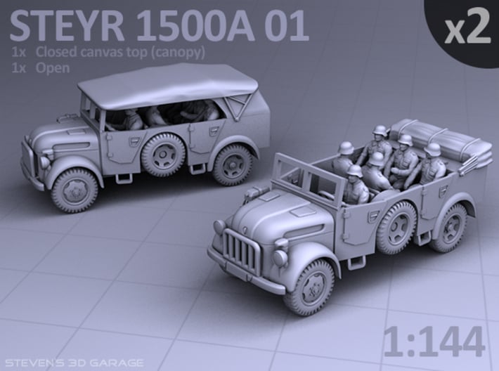 KAMIYA 1/144 WWII German Steyr 1500A Truck Resin Kit #GER63C 