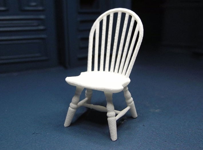1:24 Hoop Back Windsor Chair 3d printed Printed in White Strong &amp; Flexible