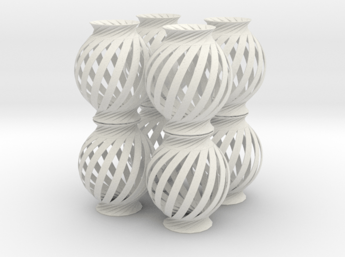 Lamp Ball Twist Spiral 8 Small Scale 3d printed 