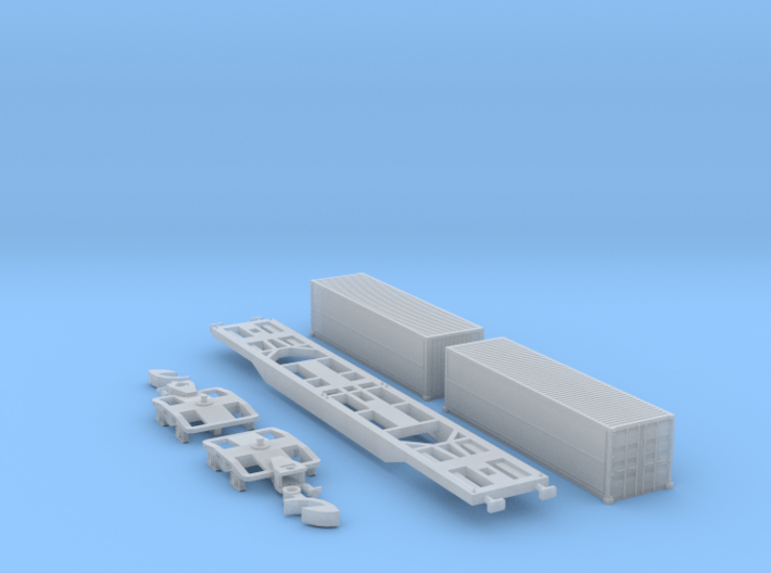 Containertragwagen Sgnss mit 2x 30ft Wingliner 3d printed