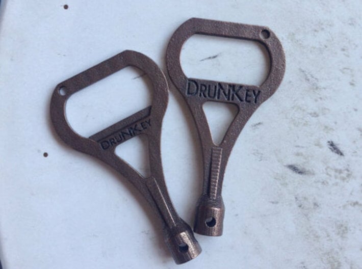 DruNKey v2.0 - A Drum Key Bottle Opener 3d printed Two on the snare.