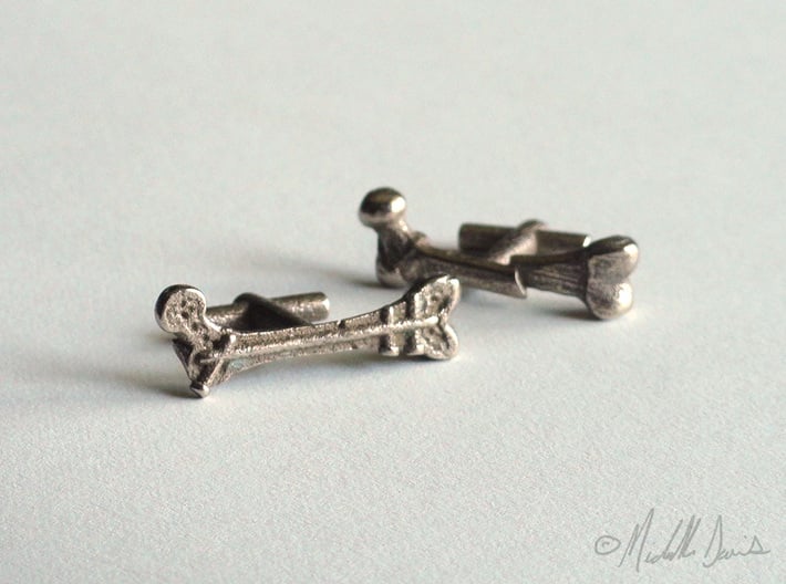 Femur Fracture and Fixation Cufflinks 3d printed 