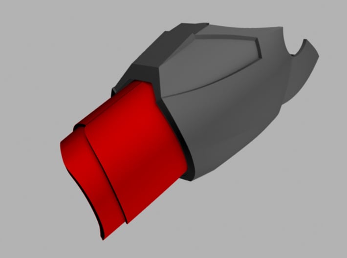 Iron Man Mark IV/VI Wrist Armor (2 Parts) 3d printed What's highlighted in red will be printed.  Goes with upper forearm armor.