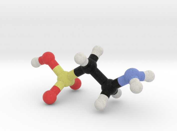 Taurine molecule model, large. 3d printed
