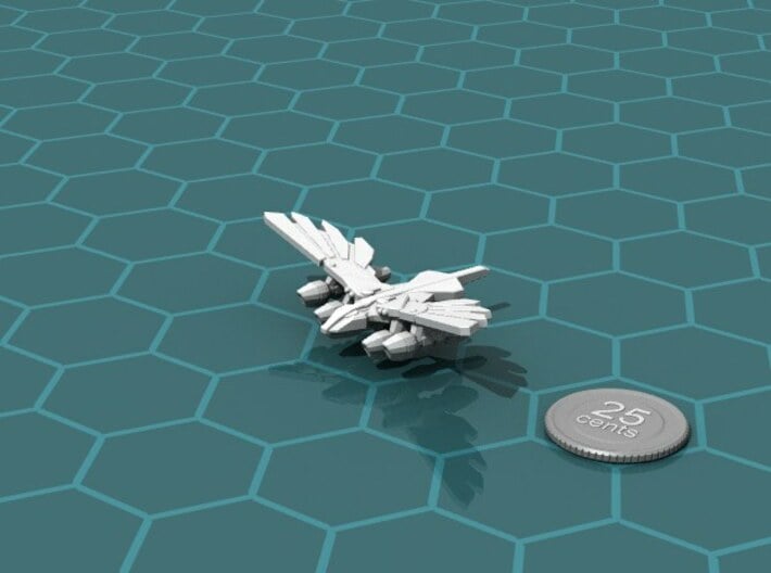 Murustan Harpy 3d printed Render of the model, with a virtual quarter for scale.