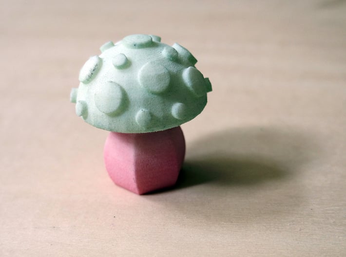 Toadstool 3d printed Hand-dyed white strong &amp; flexible toadstool