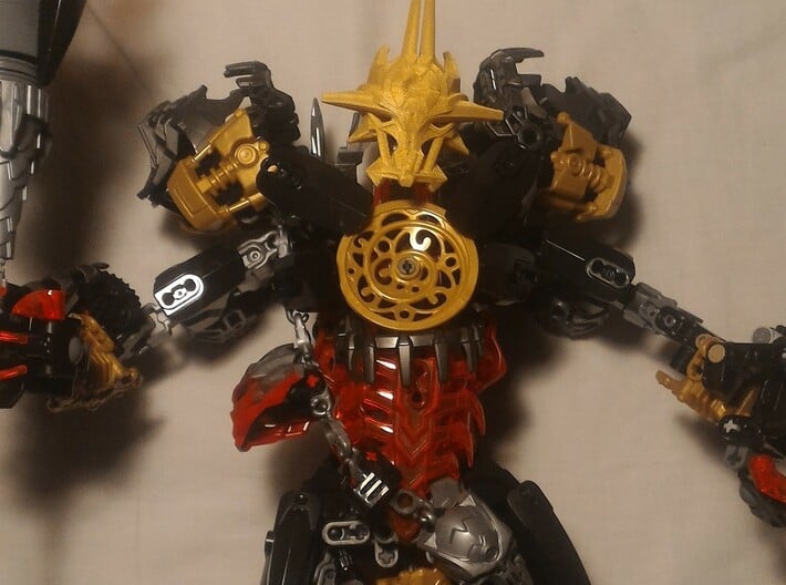 Mask Of Ultimate Power Titan Scale 3d printed Printed by a friend and  placed on His Titan Makuta
