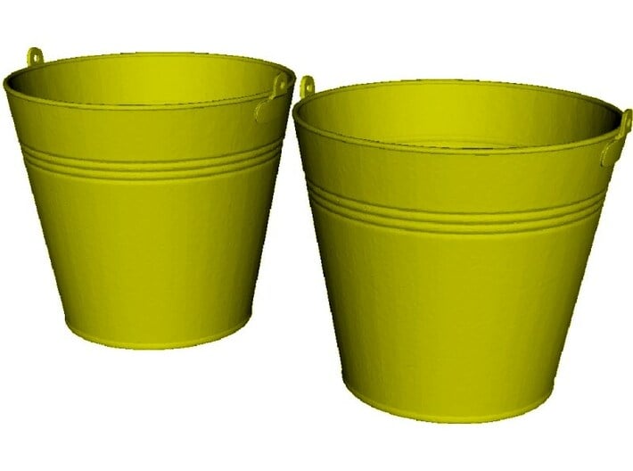 1/24 scale metal buckets x 2 3d printed 