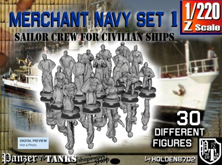 1-220 Merchant Navy Crew Set 1 3d printed 