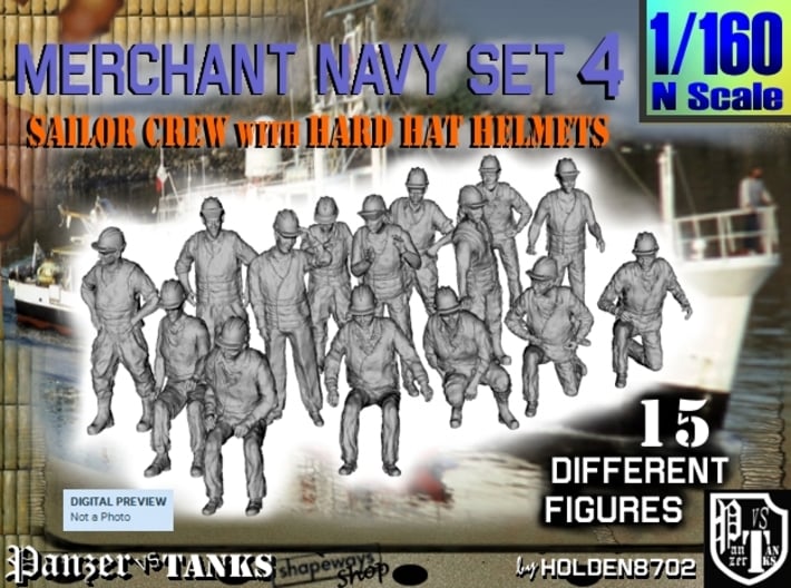 1-160 Merchant Navy Set 4 3d printed