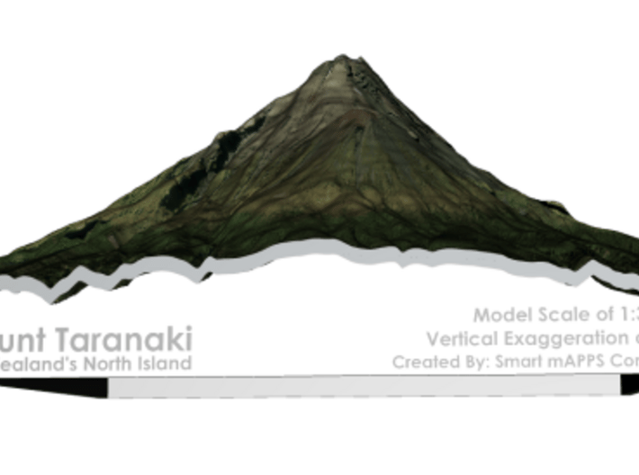 Mt Taranaki Map - 9" 3d printed 
