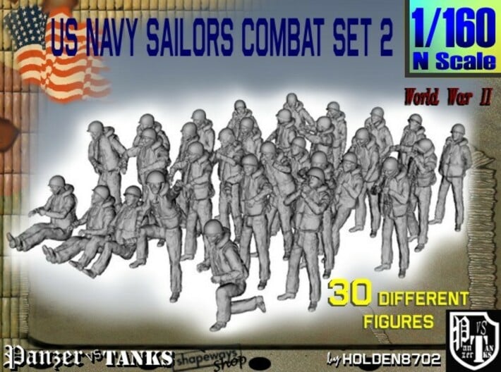 1/160 US Navy Sailors Combat SET 2 3d printed 