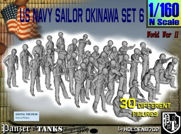 1/160 US Navy Okinawa Set 6 3d printed 