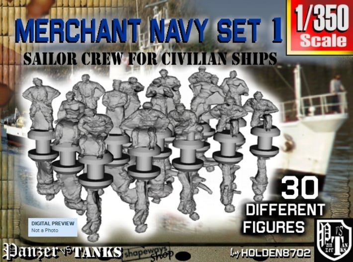 1-350 Merchant Navy Crew Set 1 3d printed 