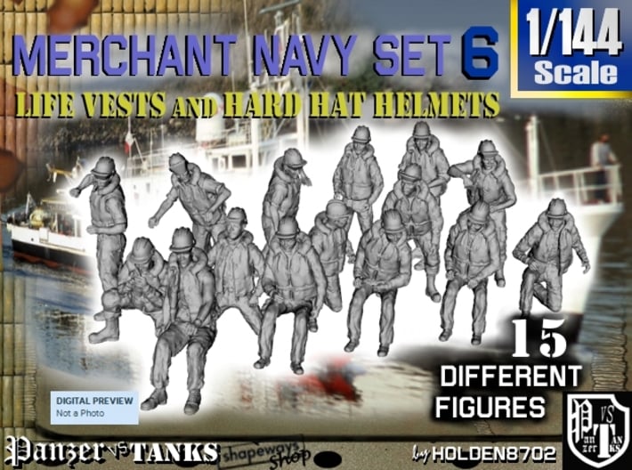 1-144 Merchant Navy Set 6 3d printed