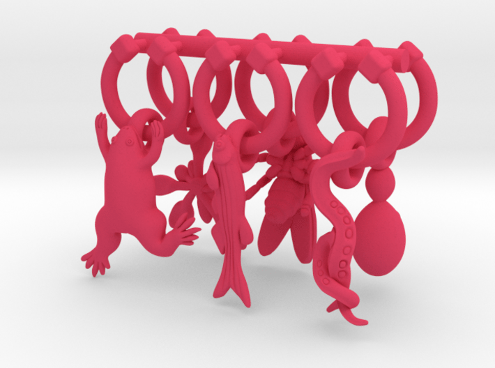 Model Organism Wine Charm Set 3d printed 
