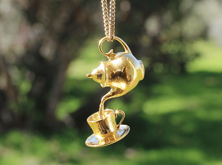 Teapot and Cup Pendant 3d printed 