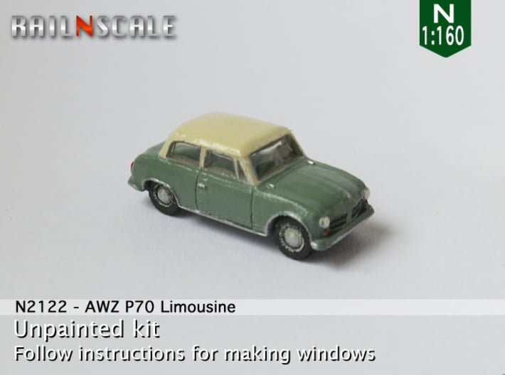 AWZ P70 Limousine (N 1:160) 3d printed 