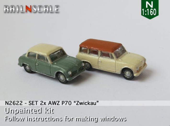 SET 2x AWZ P70 Zwickau (N 1:160) 3d printed 