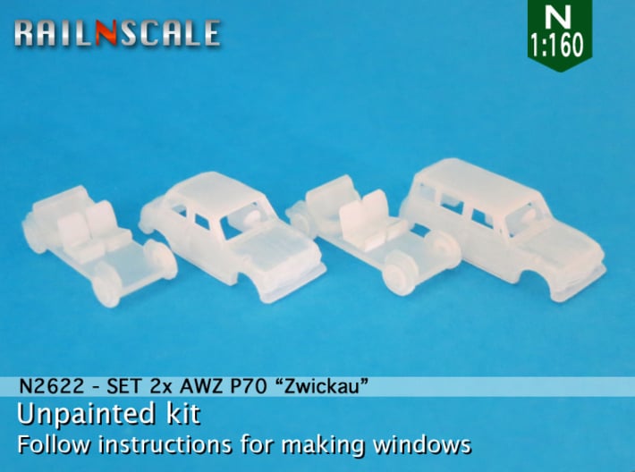 SET 2x AWZ P70 Zwickau (N 1:160) 3d printed 