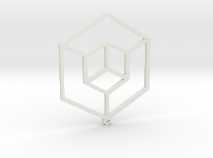 Planar Cube Earring 3d printed 