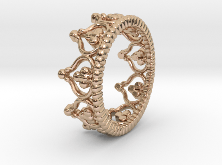 "Diadem" Crown Ring 3d printed 